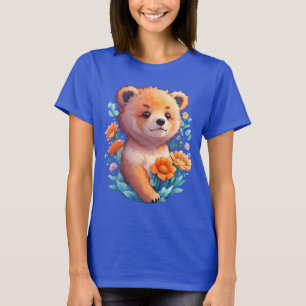 Blommigt Bear T Shirt