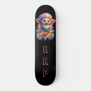 *~* Blommigt Beard Troll AP89 Neon Rainbow Initial Mini Skateboard Bräda 18,5 Cm