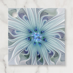 Blommigt Beauty Abstrakt Modern Blue Flower Anpass Gåvor Etiketter