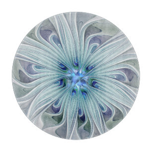 Blommigt Beauty Abstrakt Modern Blue Pastel Flower