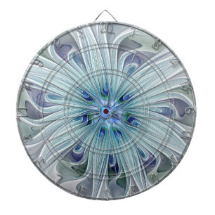 Blommigt Beauty Abstrakt Modern Blue Pastel Flower Darttavla