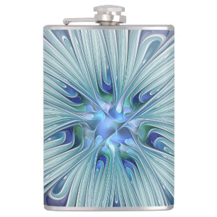Blommigt Beauty Abstrakt Modern Blue Pastel Flower Fickplunta