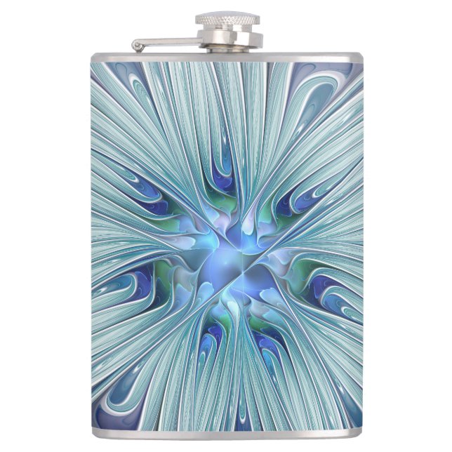 Blommigt Beauty Abstrakt Modern Blue Pastel Flower Fickplunta (Framsidan)