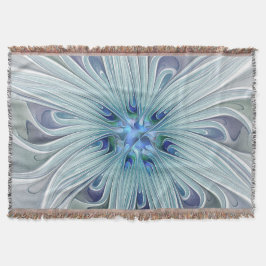 Blommigt Beauty Abstrakt Modern Blue Pastel Flower Mysfilt