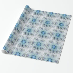 Blommigt Beauty Abstrakt Modern Blue Pastel Flower Presentpapper
