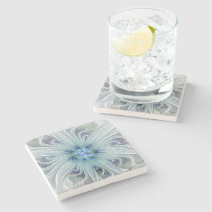 Blommigt Beauty Abstrakt Modern Blue Pastel Flower Stenunderlägg