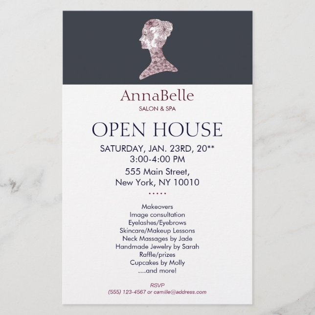 Blommigt Beauty Girl Salon and Spa Flygblad (Framsidan)