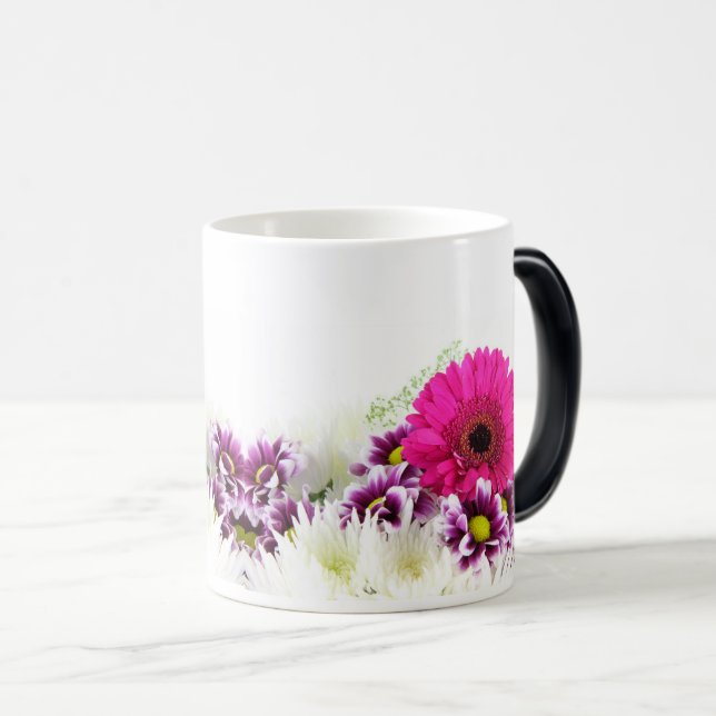 Blommigt Beauty: Watercolor Tvättar Abstrakt Art Magisk Mugg (Framsida höger)