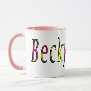 Blommigt Becky Namn Logotyp Mugg