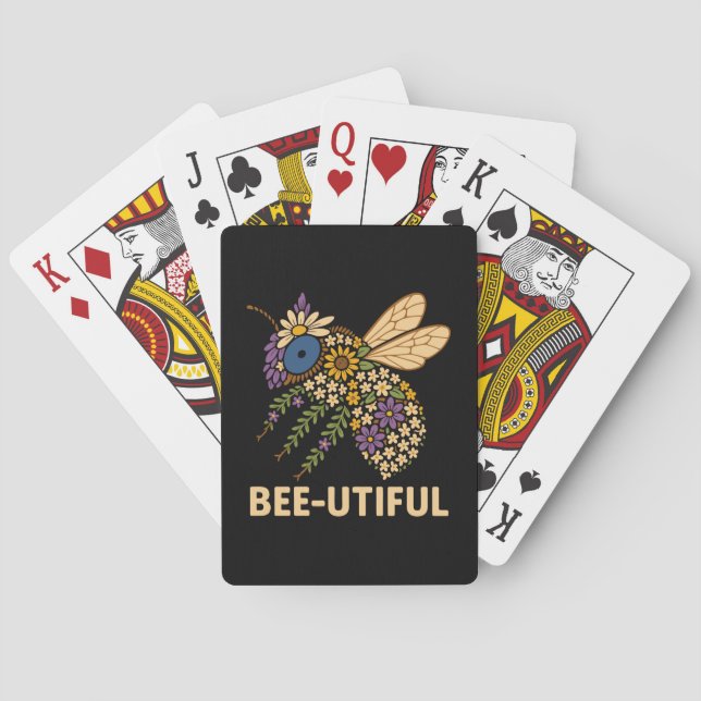 Blommigt Bee Fusion Bee-användbar Casinokort (Baksidan)