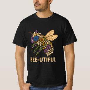 Blommigt Bee Fusion Bee-användbar T Shirt