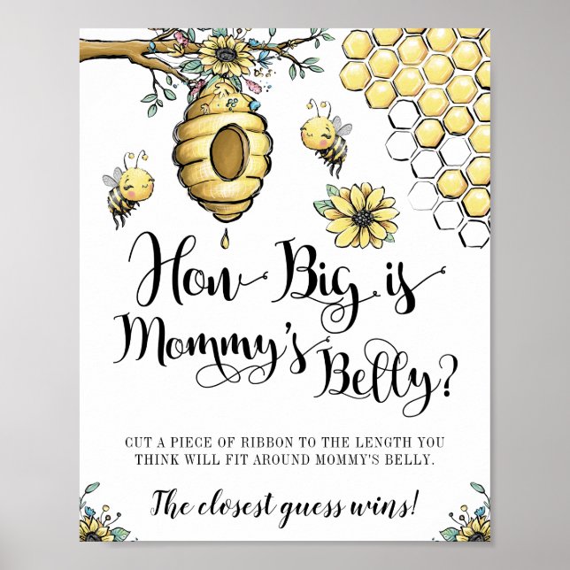 Blommigt Beehive honey Sweet Bee Belly Game Poster (Framsidan)