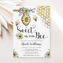 Blommigt Beehive honey Sweet Bee Girl Baby Shower Inbjudningar
