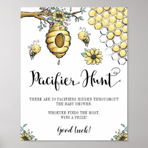 Blommigt Beehive honey Sweet Bee Nappar Hunt Poster