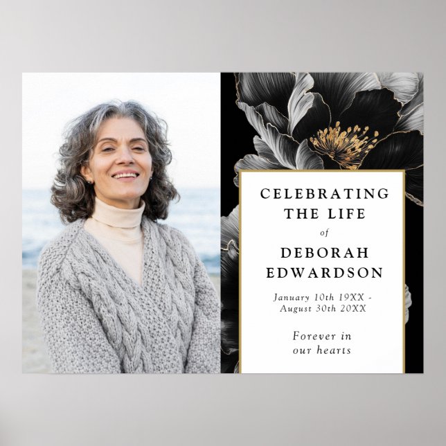 Blommigt Begraver Firande i livets fototecken Poster (Framsidan)