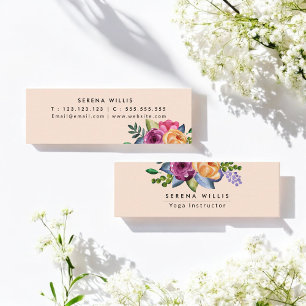 Blommigt Beige - konst Mini Visitkort