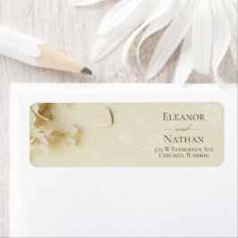 Blommigt Beige Vår Sommaren Bröllop Returadress Etikett