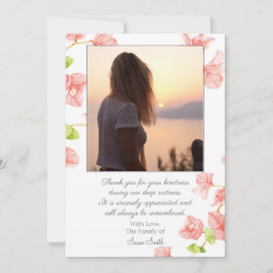 Blommigt Bereavement Funeral Tack you Card