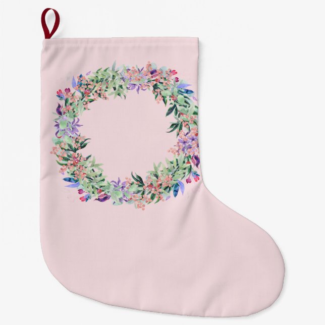 Blommigt Berries Wandan Stor Julstrumpa (Framsidan)