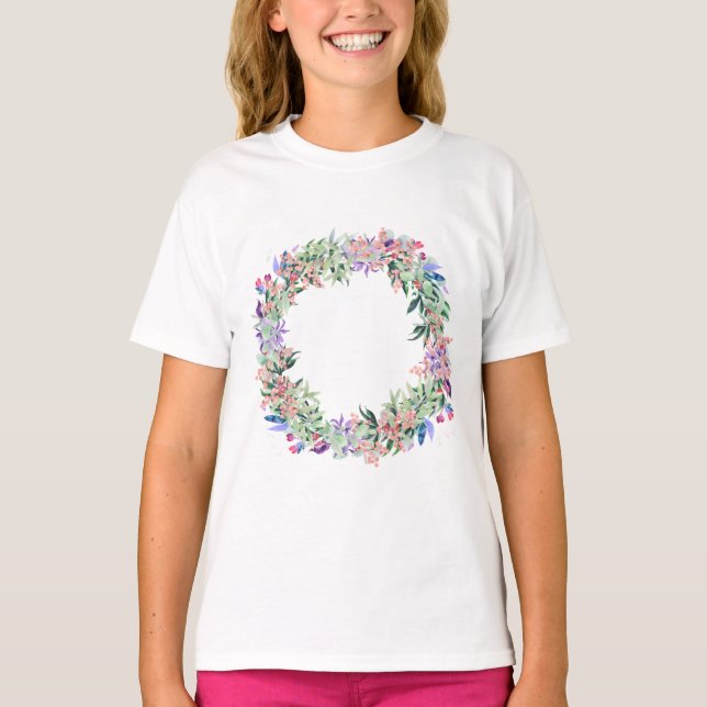 Blommigt Berries Wandan T Shirt (Framsida)