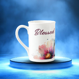 Blommigt Berry BLESSED-typdesign Benporslin Mugg