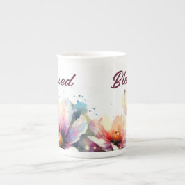 Blommigt Berry BLESSED-typdesign Benporslin Mugg