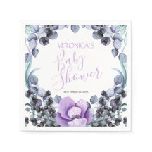 Blommigt Berry Lila Baby Shower