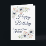 Blommigt Best Friend Grattis på födelsedagen Kort<br><div class="desc">Ett vackert grattis på födelsedagen-kort för anpassningsbar till din syster eller bästa vän. Fintvätt av blommigt med vattenfärg. Ändra namn och meddelandet om du vill anpassa.</div>