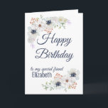 Blommigt Best Friend Grattis på födelsedagen Kort<br><div class="desc">Ett vackert grattis på födelsedagen-kort för anpassningsbar till din syster eller bästa vän. Fintvätt av blommigt med vattenfärg. Ändra namn och meddelandet om du vill anpassa.</div>