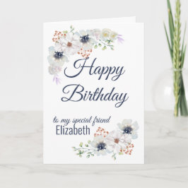 Blommigt Best Friend Grattis på födelsedagen Kort