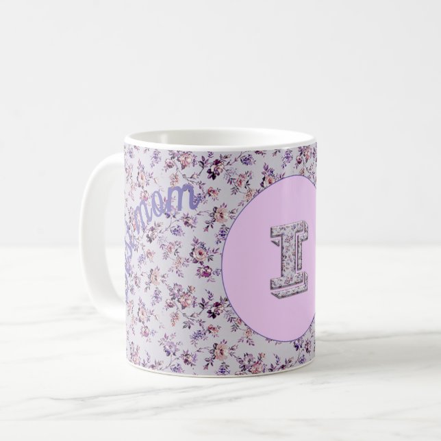 Blommigt Best mamma I Kaffemugg (Framsida vänster)