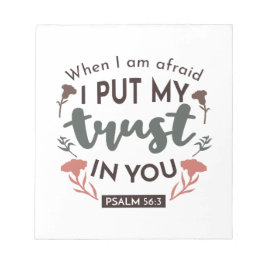 Blommigt Bible Verse Art "Jag litar på dig" Anteckningsblock