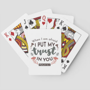 Blommigt Bible Verse Art "Jag litar på dig" Casinokort
