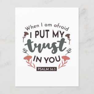 Blommigt Bible Verse Art "Jag litar på dig" Flygblad