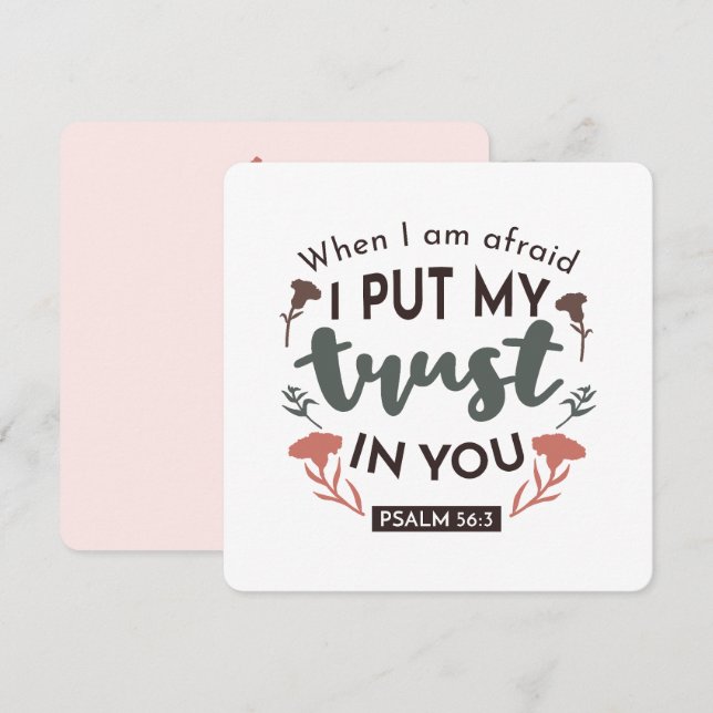 Blommigt Bible Verse Art "Jag litar på dig" Julkort (Fram/baksida)