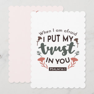 Blommigt Bible Verse Art "Jag litar på dig" Julkort