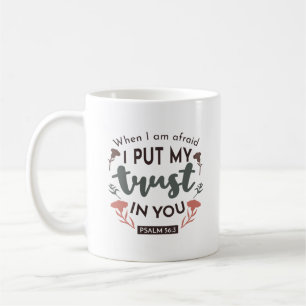 Blommigt Bible Verse Art "Jag litar på dig" Kaffemugg