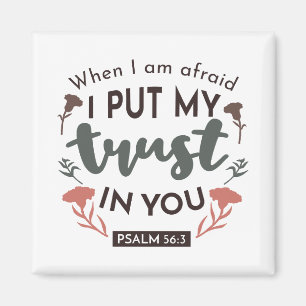 Blommigt Bible Verse Art "Jag litar på dig" Magnet