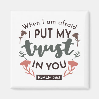 Blommigt Bible Verse Art "Jag litar på dig" Magnet