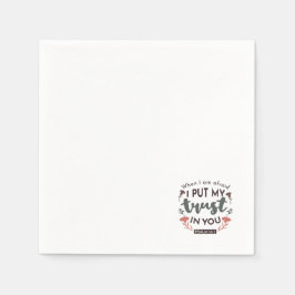 Blommigt Bible Verse Art "Jag litar på dig" Pappersservett