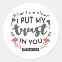 Blommigt Bible Verse Art "Jag litar på dig"