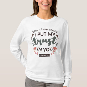 Blommigt Bible Verse Art "Jag litar på dig" T Shirt