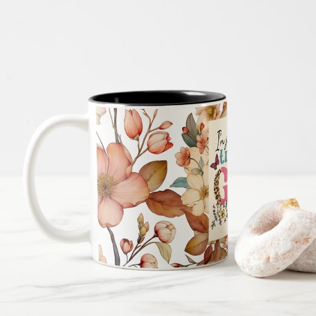 Blommigt Bible Verse Coffee Mugg (Med munk)