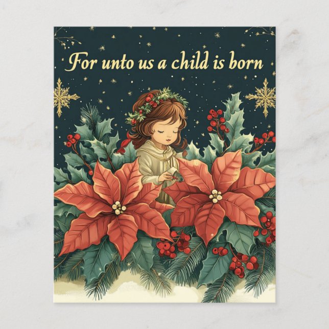 Blommigt Bible Verse jul Child Scrapbook Papper (Framsida)