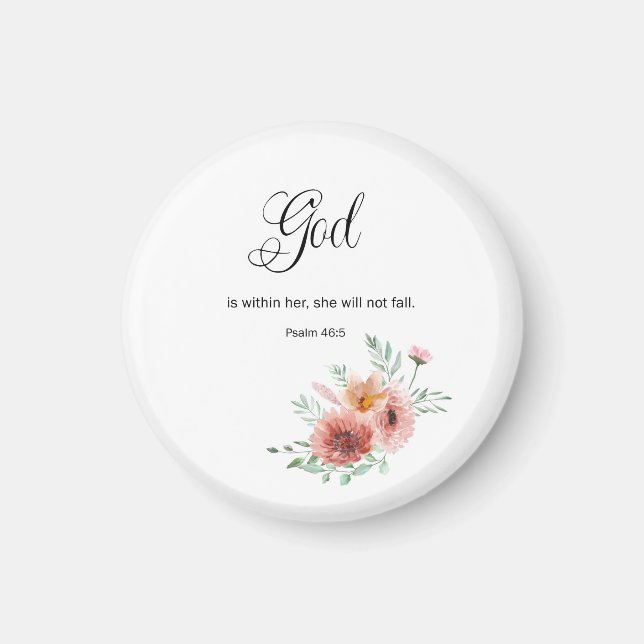 Blommigt Bible Verse Magnet (Framsidan)
