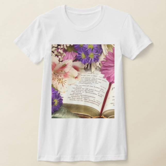 Blommigt Bible Verse Women's Slim Fit T-shirt (Laydown)