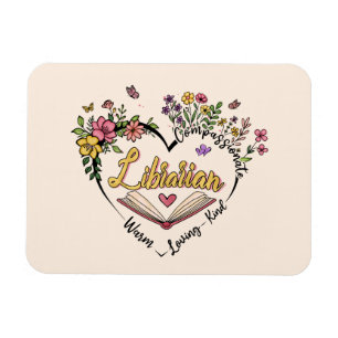Blommigt Bibrarian Heart Magnet