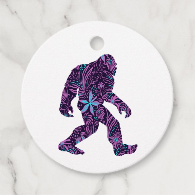 BLOMMIGT BIGFOOT GÅVOR ETIKETTER (Framsida)
