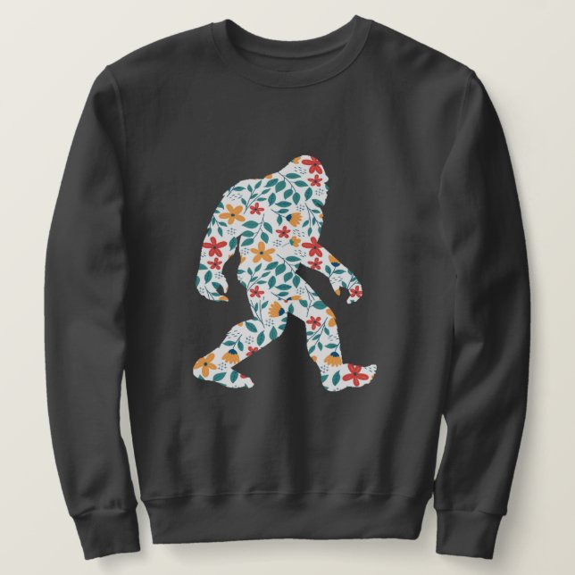 BLOMMIGT BIGFOOT LÅNG ÄRMAD TRÖJA (Design framsida)
