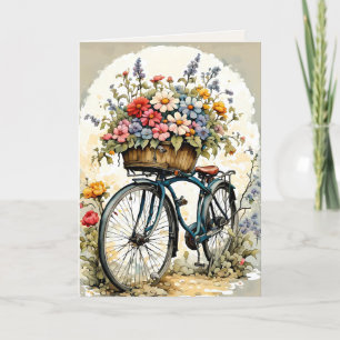 BLOMMIGT BIKE BLANK ALL-TILLFÄLLE-KORT TACK KORT